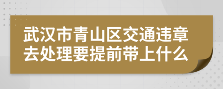 武汉市青山区交通违章去处理要提前带上什么