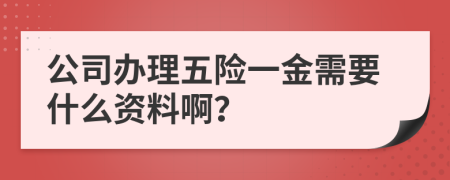 公司办理五险一金需要什么资料啊？