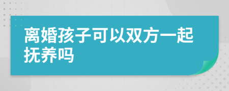 离婚孩子可以双方一起抚养吗