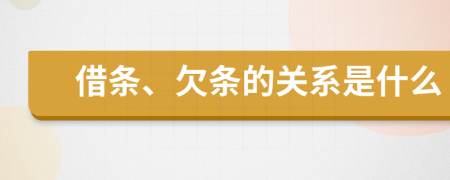 借条、欠条的关系是什么