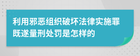 利用邪恶组织破坏法律实施罪既遂量刑处罚是怎样的