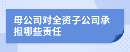 母公司对全资子公司承担哪些责任