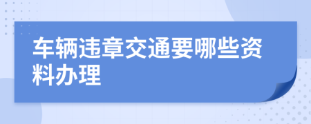 车辆违章交通要哪些资料办理