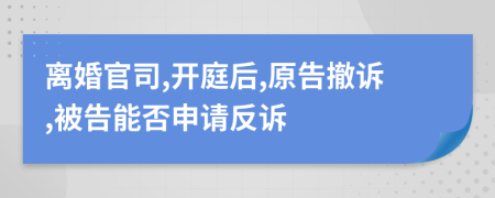 离婚官司,开庭后,原告撤诉,被告能否申请反诉