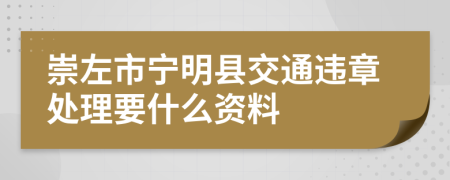 崇左市宁明县交通违章处理要什么资料