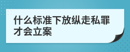 什么标准下放纵走私罪才会立案