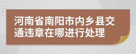 河南省南阳市内乡县交通违章在哪进行处理