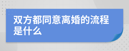 双方都同意离婚的流程是什么