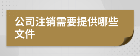 公司注销需要提供哪些文件