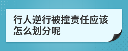 行人逆行被撞责任应该怎么划分呢