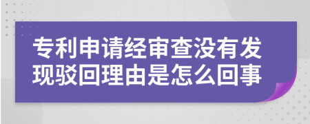 专利申请经审查没有发现驳回理由是怎么回事