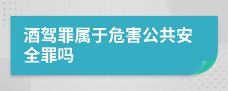 酒驾罪属于危害公共安全罪吗
