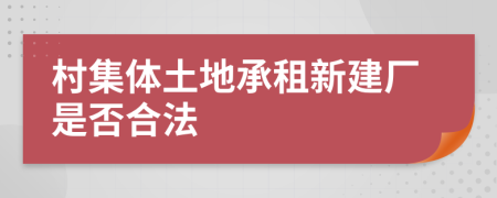 村集体土地承租新建厂是否合法