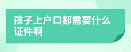 孩子上户口都需要什么证件啊