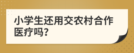 小学生还用交农村合作医疗吗？