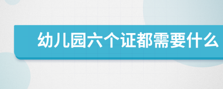 幼儿园六个证都需要什么