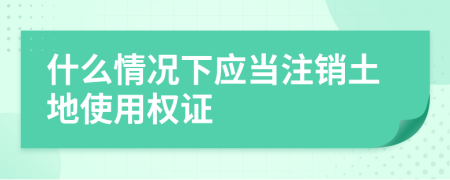 什么情况下应当注销土地使用权证