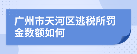 广州市天河区逃税所罚金数额如何