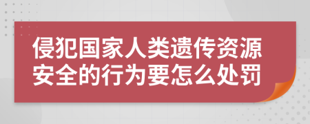 侵犯国家人类遗传资源安全的行为要怎么处罚