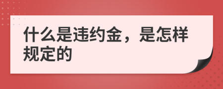 什么是违约金，是怎样规定的