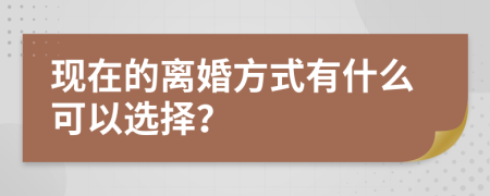 现在的离婚方式有什么可以选择？