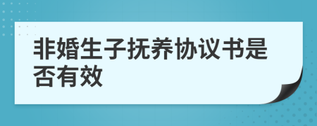 非婚生子抚养协议书是否有效