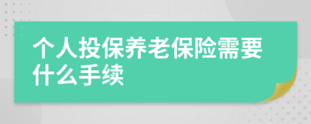 个人投保养老保险需要什么手续