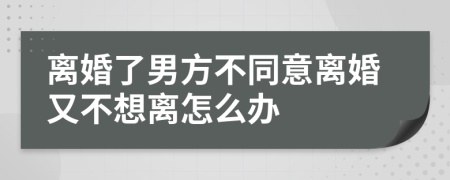 离婚了男方不同意离婚又不想离怎么办