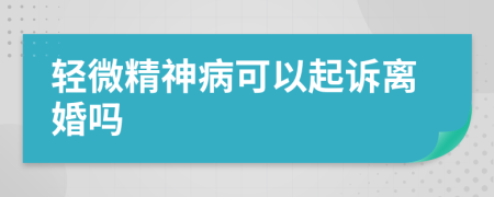 轻微精神病可以起诉离婚吗