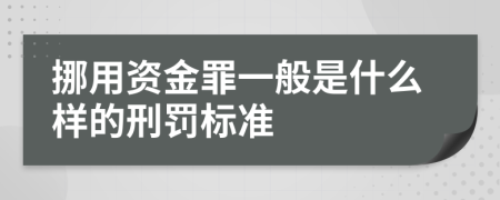 挪用资金罪一般是什么样的刑罚标准