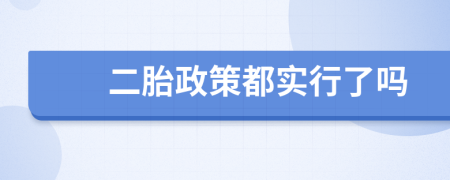 二胎政策都实行了吗