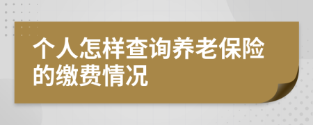 个人怎样查询养老保险的缴费情况