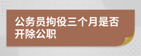 公务员拘役三个月是否开除公职