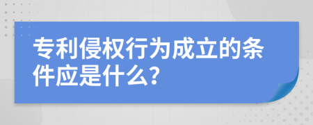 专利侵权行为成立的条件应是什么？