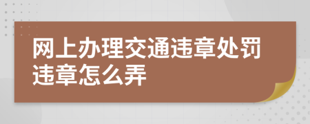 网上办理交通违章处罚违章怎么弄