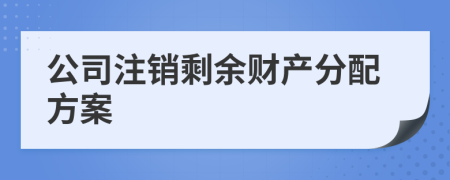 公司注销剩余财产分配方案