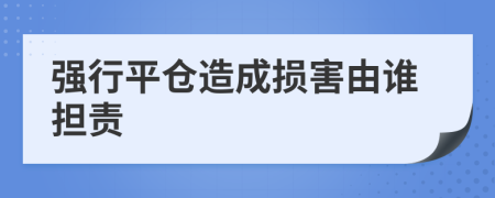 强行平仓造成损害由谁担责