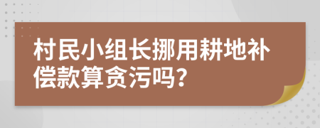 村民小组长挪用耕地补偿款算贪污吗？