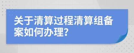 关于清算过程清算组备案如何办理？