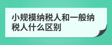 小规模纳税人和一般纳税人什么区别