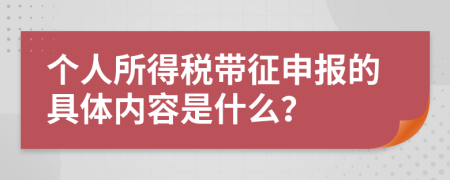 个人所得税带征申报的具体内容是什么？