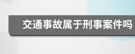 交通事故属于刑事案件吗