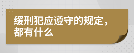 缓刑犯应遵守的规定，都有什么