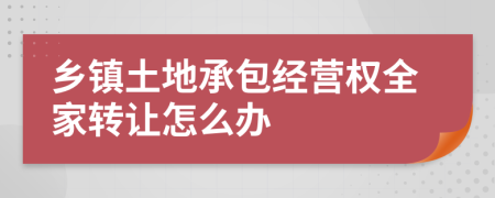 乡镇土地承包经营权全家转让怎么办