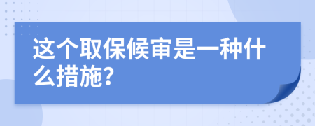 这个取保候审是一种什么措施？