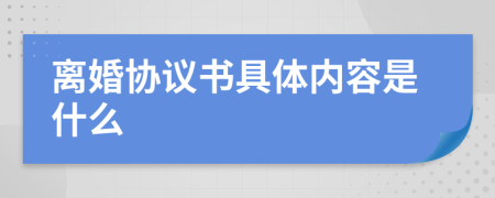 离婚协议书具体内容是什么