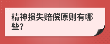 精神损失赔偿原则有哪些？