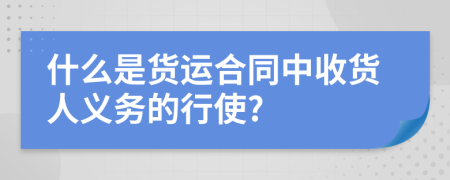 什么是货运合同中收货人义务的行使?