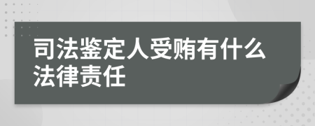 司法鉴定人受贿有什么法律责任