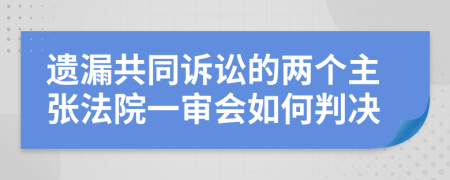 遗漏共同诉讼的两个主张法院一审会如何判决